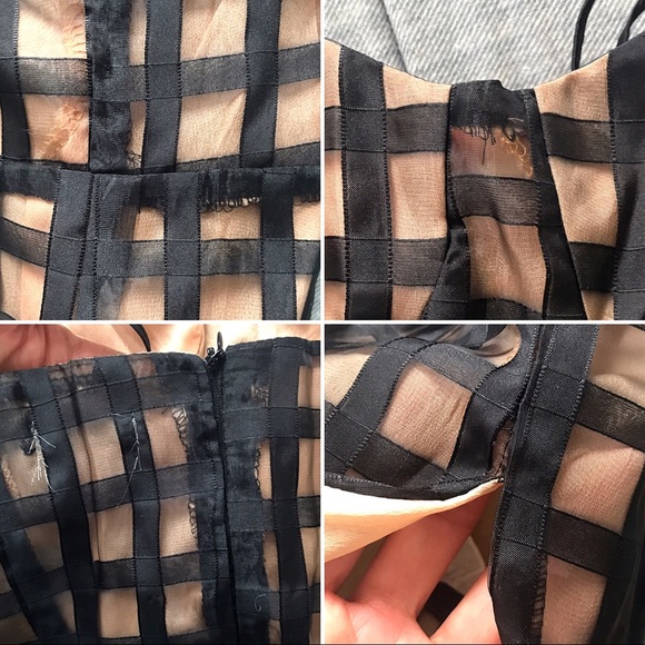🆕 BLACK TAN CHECK MESH CUPPED MIDI DRESS! - Picture 7 of 8